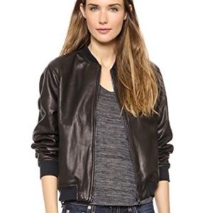 RAG & BONE Lambskin Leather Bomber Jacket